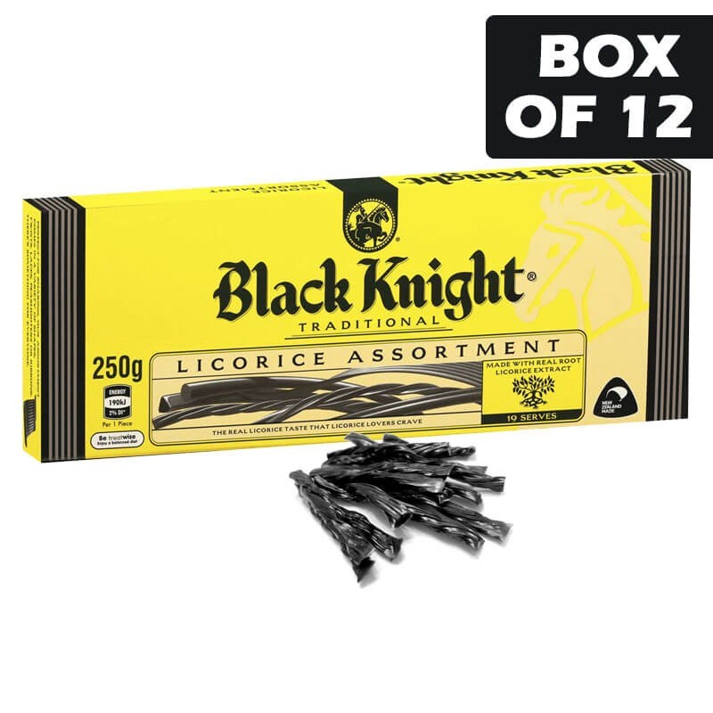 Black Knight Licorice Assorted 250g  12 Pack
