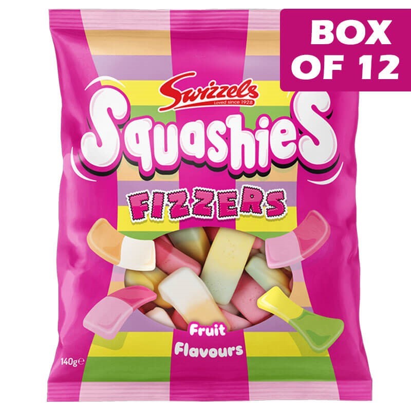 Swizzels Squashies Bag Fizzers Fruit Flavour 140g  12 Pack