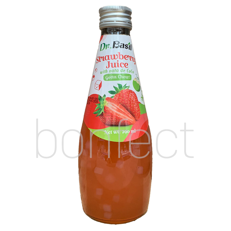 Dr Basil Nata De Coco Fruit Drink  Strawberry 290ml  24 Pack
