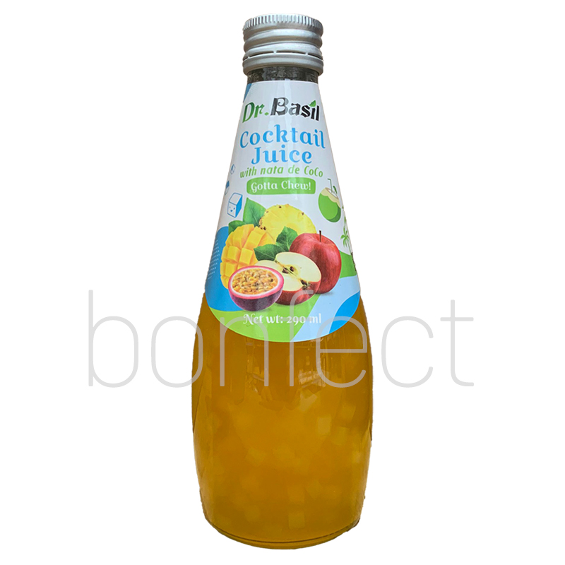 Dr Basil Nata De Coco Fruit Drink  Cocktail 290ml  24 Pack