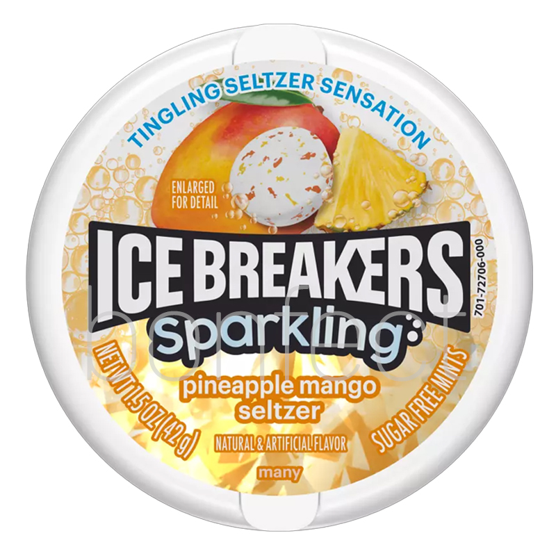 Ice Breakers Pineapple Mango Flavour Mints Tins 42g  8 Pack