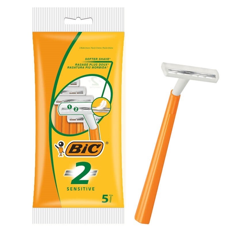 BIC 2 Sensitive Mens Razors 5 Pack