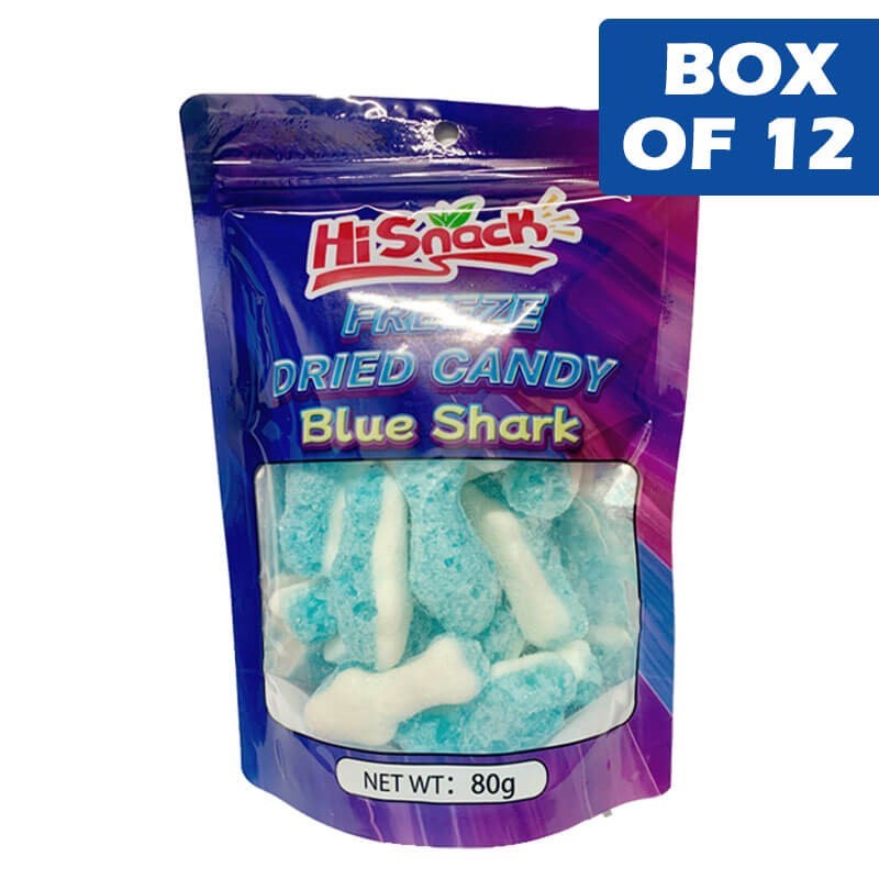 Hisnack Freeze Dried Candy Blue Shark 80g  12 Pack
