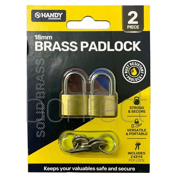 Handy Hardware Keyed Alike 30mm Padlock 2 Pieces