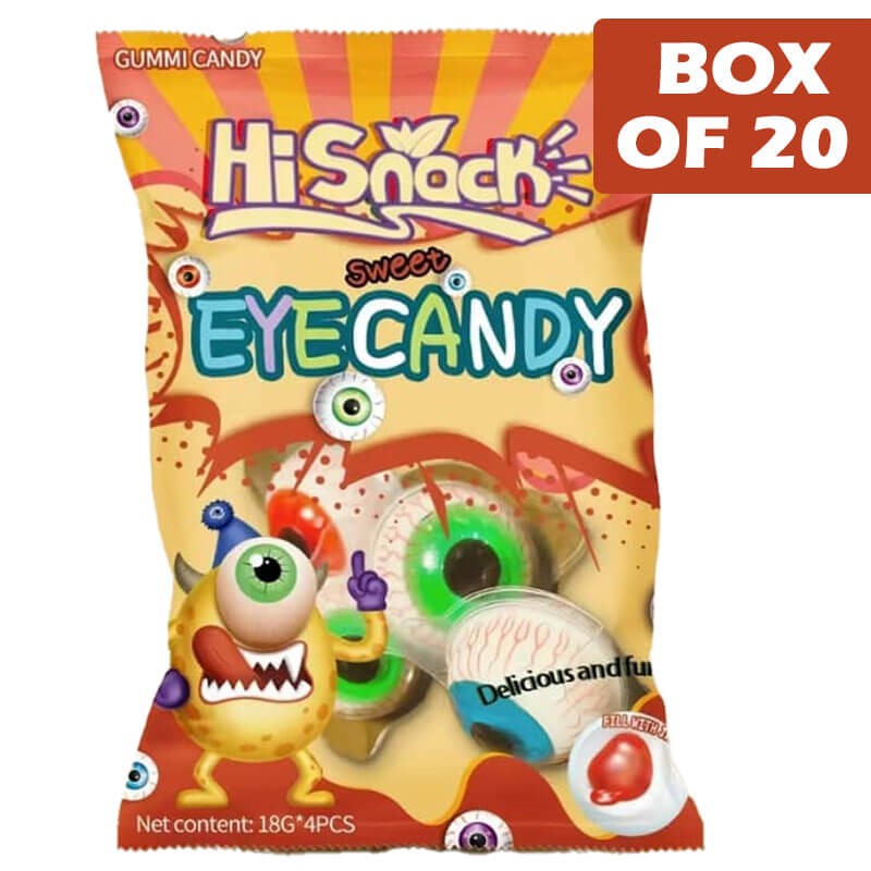 Hisnack Eye Gummy Liquid Candy Ball 4 Pieces  20 Pack