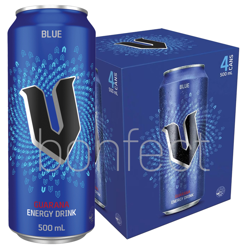 V Blue Energy Drink Can 500ml  24 Pack