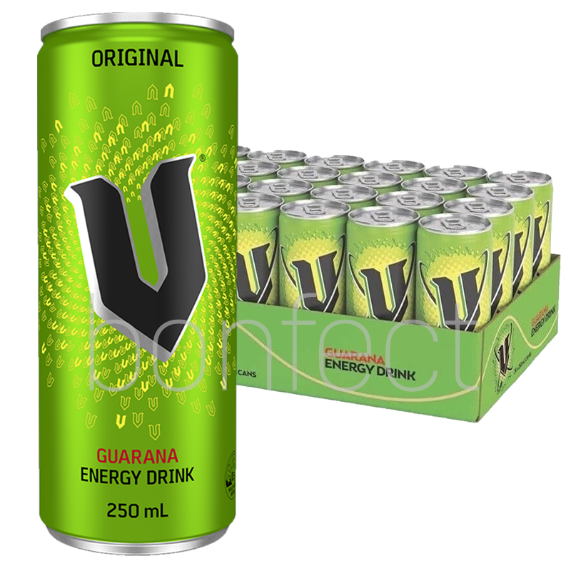 V Green Energy Drink Can 250ml  24 Pack