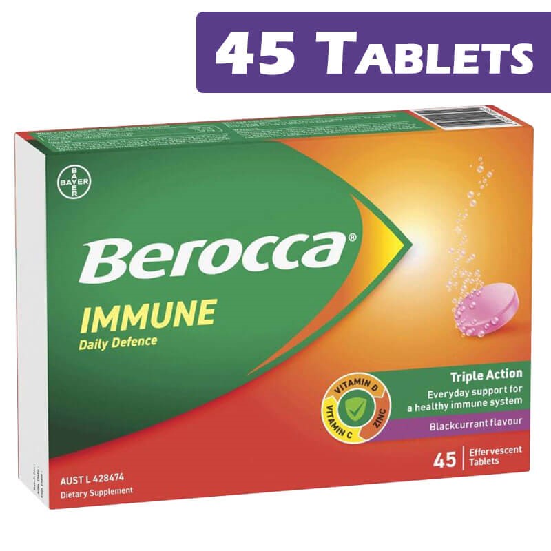 Berocca Immune Blackcurrant 45 Effervescent Tablets