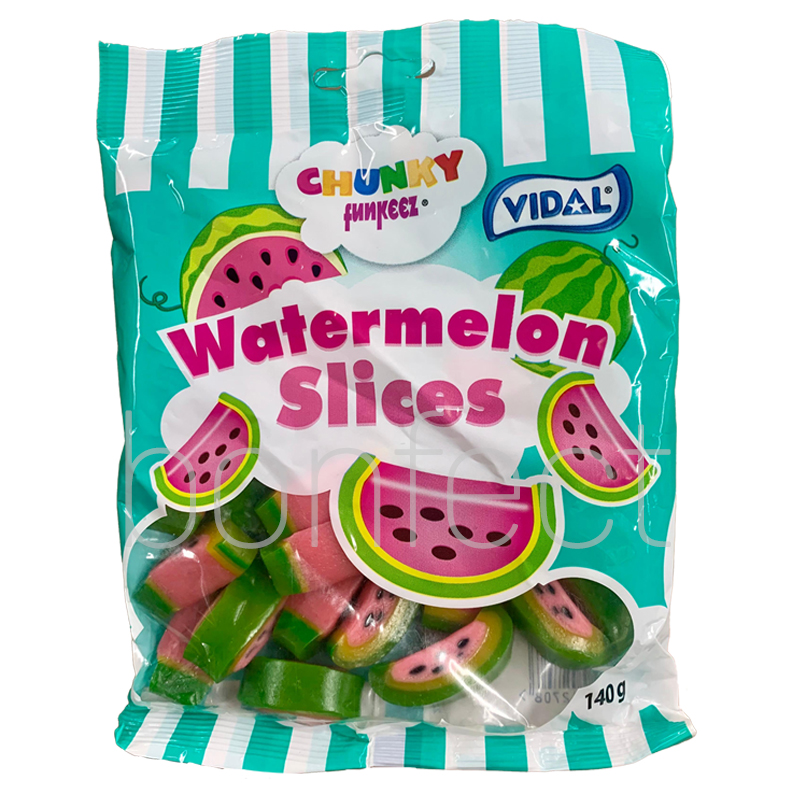 Chunky Funkeez Sour Watermelon Slices Bag 140g  12 Pack