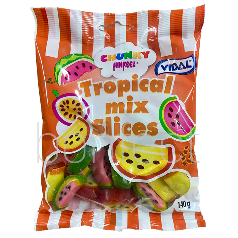 Chunky Funkeez Tropical Slices Bag 140g  12 Pack
