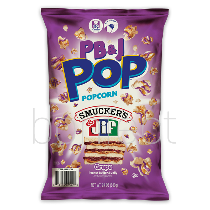 PB  J Popcorn Smuckers JIF Grape Peanut Butter  Jelly 149g  12 Pack