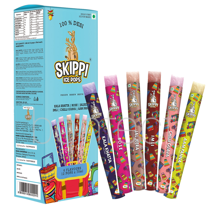 Skippi Ice Pops Box Sky Blue 70ml  12 Pack