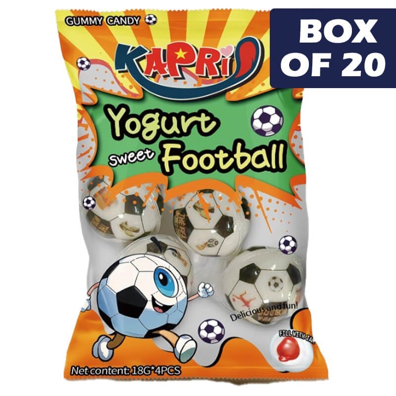 Kapri Football Gummy Liquid Candy Ball 4 Pieces  20 Pack