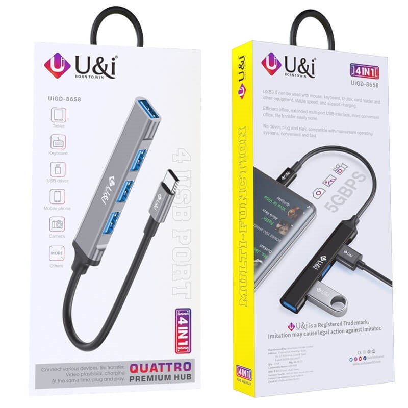 UI TypeC 4 USB Port Premium Hub