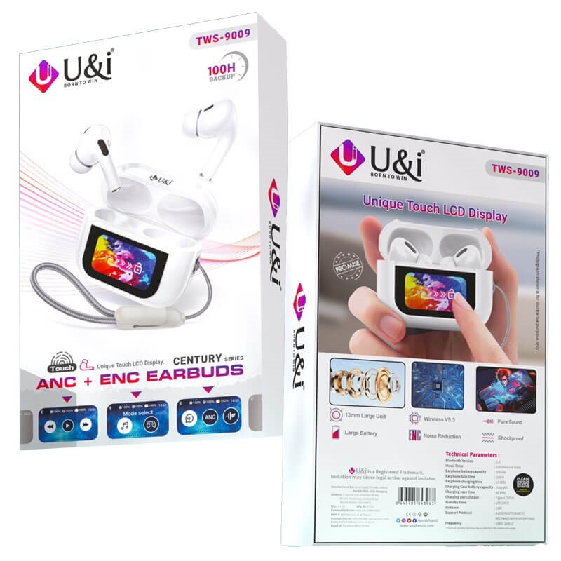 UI ANC  ENC Earbuds With Touch LCD Display