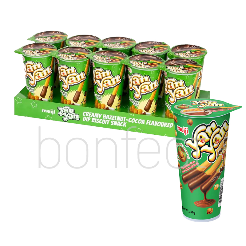 Meiji Yan Yan Biscuit Stick Creamy Choco  Hazelnut 50g  10 Pack