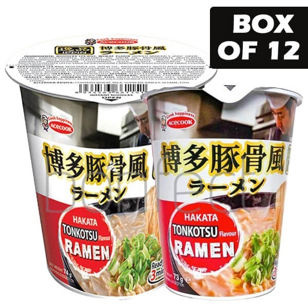 Acecook Ippin Hakata Tonkotsu Ramen Instant Noodle Cup 70g  12 Pack