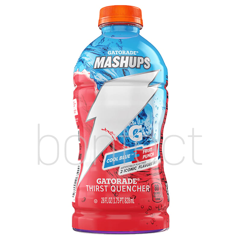 Gatorade Mashups Thirst Quencher Cool Blue Fruit Punch Sports Drink Bottle 828ml  12 Pack