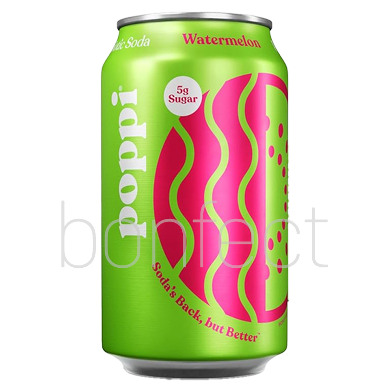 Poppi Watermelon Prebiotic Soda 355ml  12 Pack
