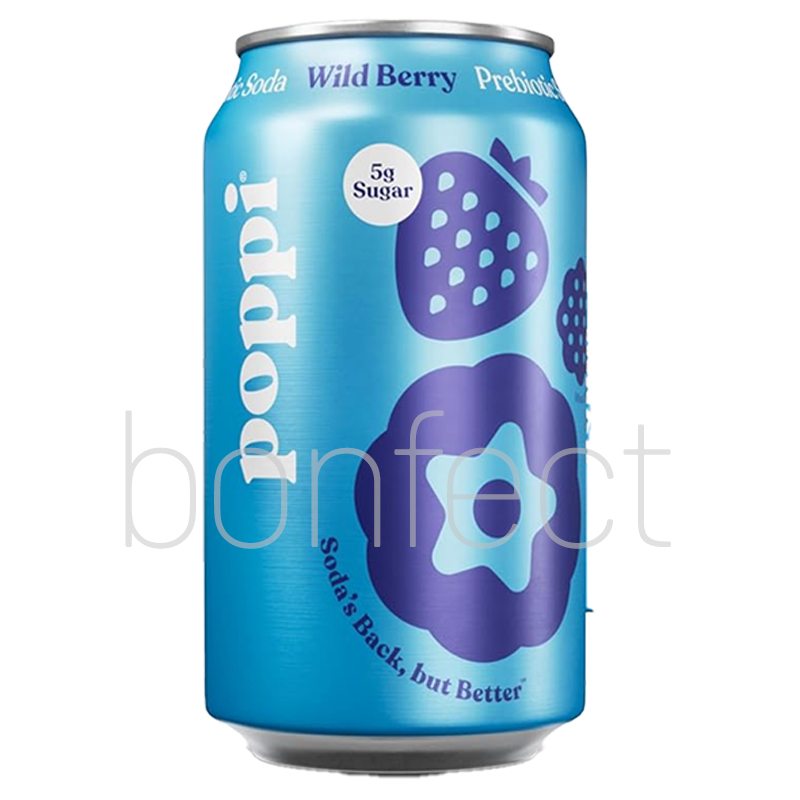 Poppi Wild Berry Prebiotic Soda 355ml  12 Pack