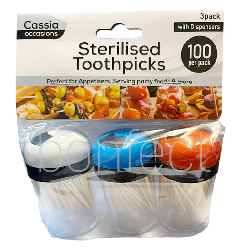 Bamboo Toothpicks 100 Pieces  3 Pack