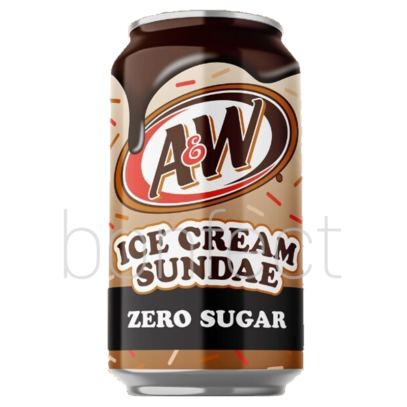 AW Ice Cream Sundae Zero Sugar Soda Can 355ml  12 Pack