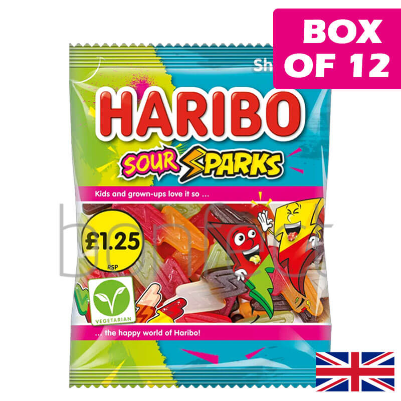 Haribo Sour Spark Bag 140g  12 Pack