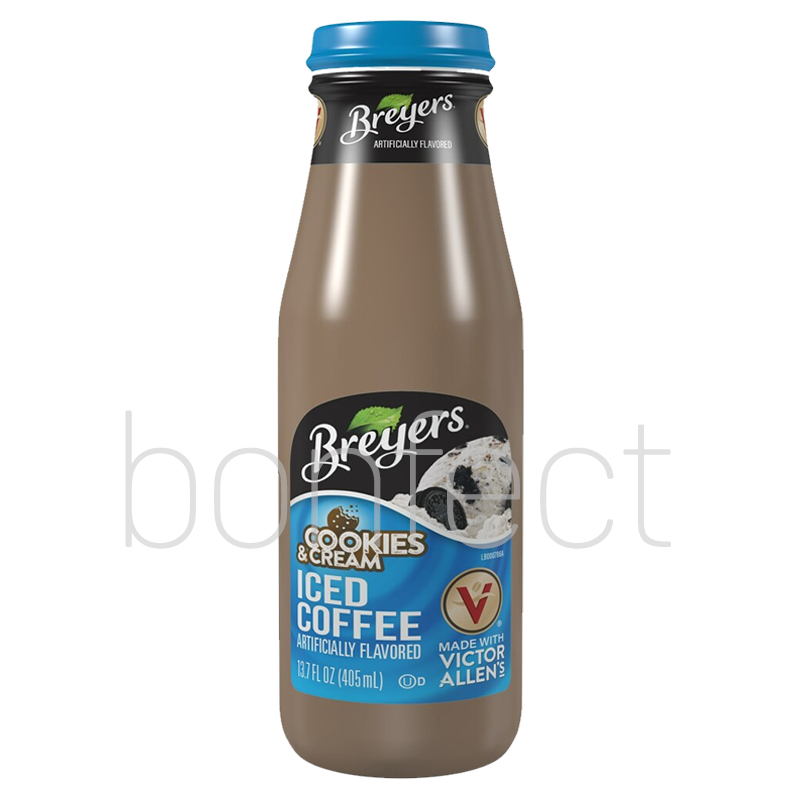 Breyers Cookies  Cream Iced Coffee Glass Bottle 405ml  12 Pack