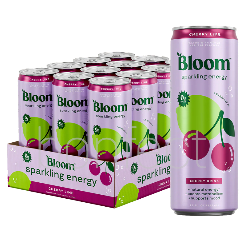 Bloom Sparkling Energy Drink Cherry Lime 355ml  12 Pack