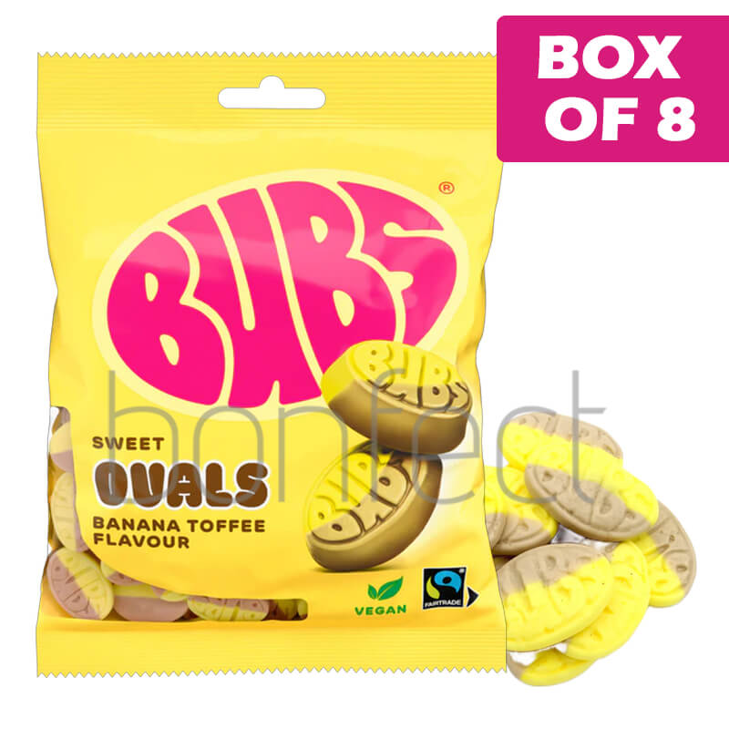 BUBS Sweet Ovals Banana Toffee Bag 156g  8 Pack