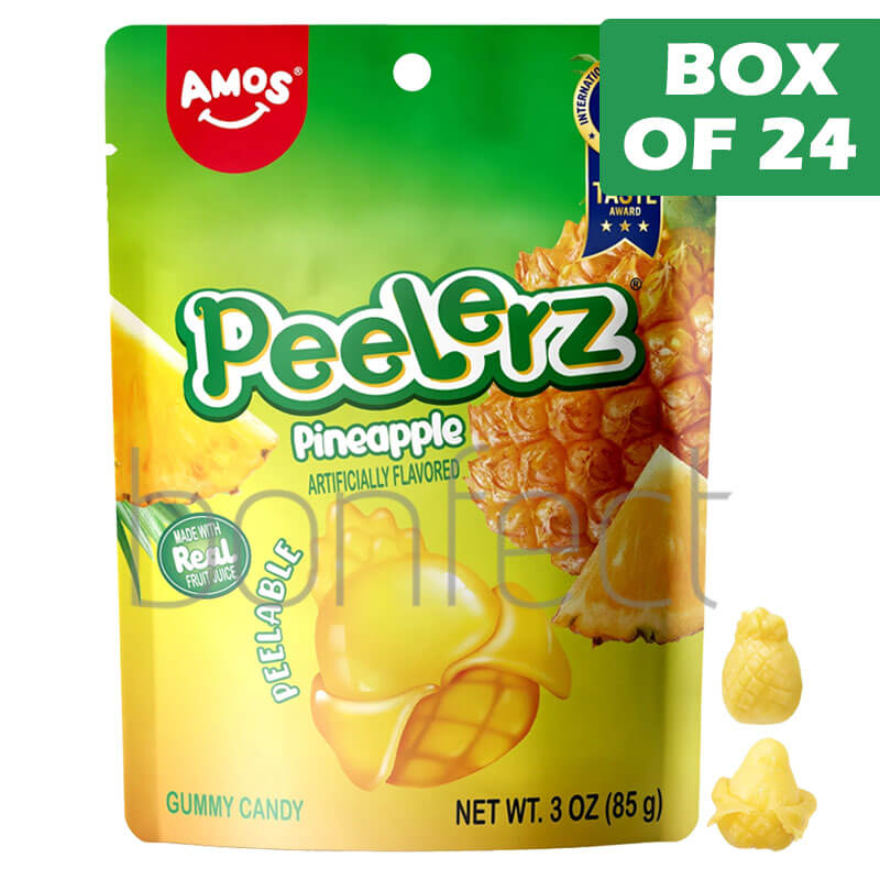 Amos Peelerz Pineapple Bag 85g  24 Pack