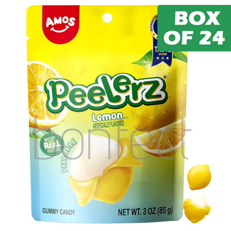 Amos Peelerz Lemon Bag 85g  24 Pack