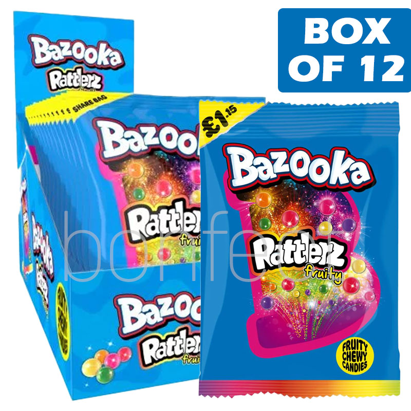 Bazooka Bazooka Rattlerz Fruity Chewy Candy 100g  12 Pack