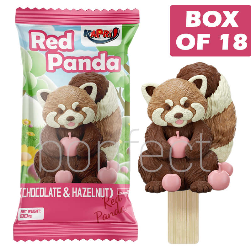 Kapri Red Panda Chocolate  Hazelnut Ice Cream 80g  18 Pack