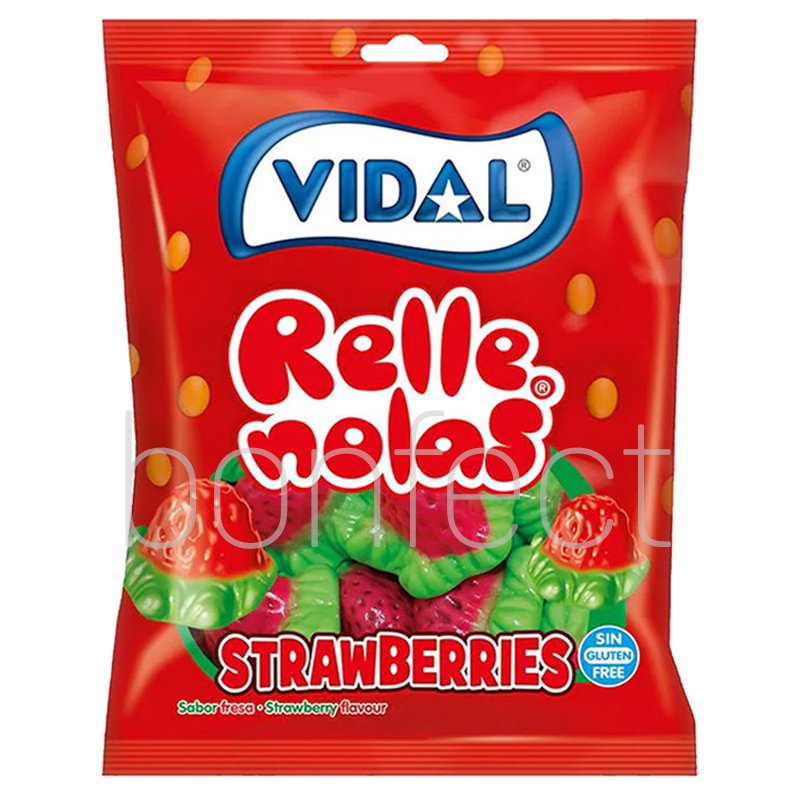 Vidal Jelly Filled Strawberries Bag 90g  14 Pack