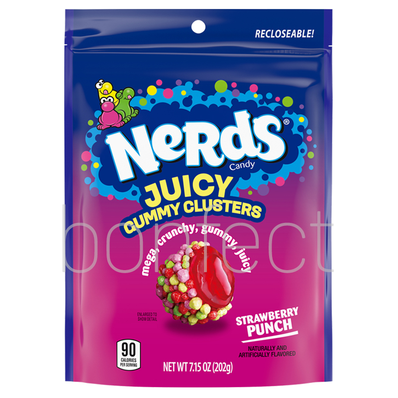 Nerds Juicy Gummy Cluster Strawberry Punch Bags 202g  6 Pack