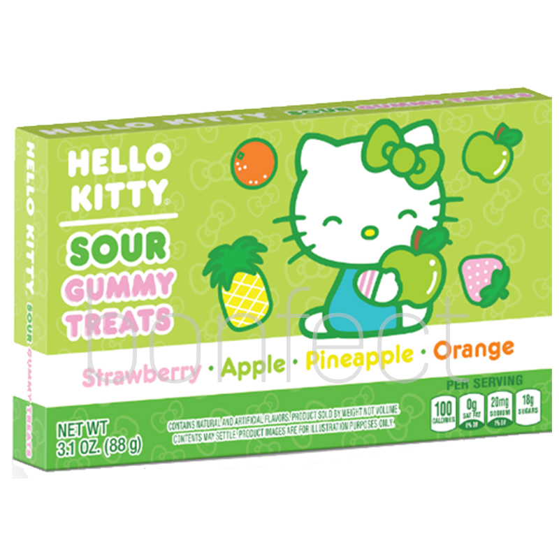 Hello Kitty Sour Gummy Treats Movie Theatre Box 88g  12 Pack