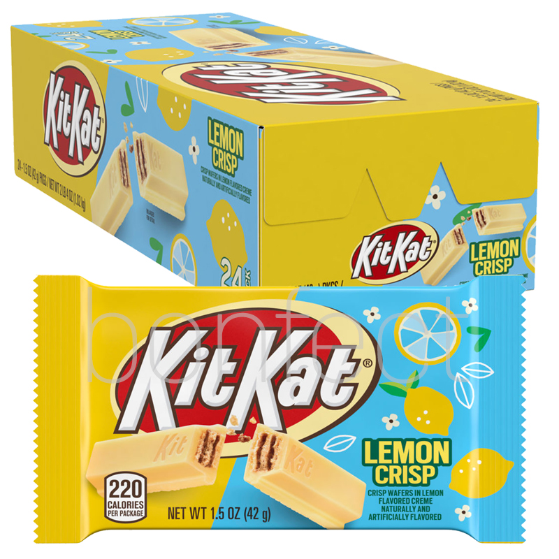 Kitkat Lemon Flavored Creme Wafer Candy Bars 42g  24 Pack