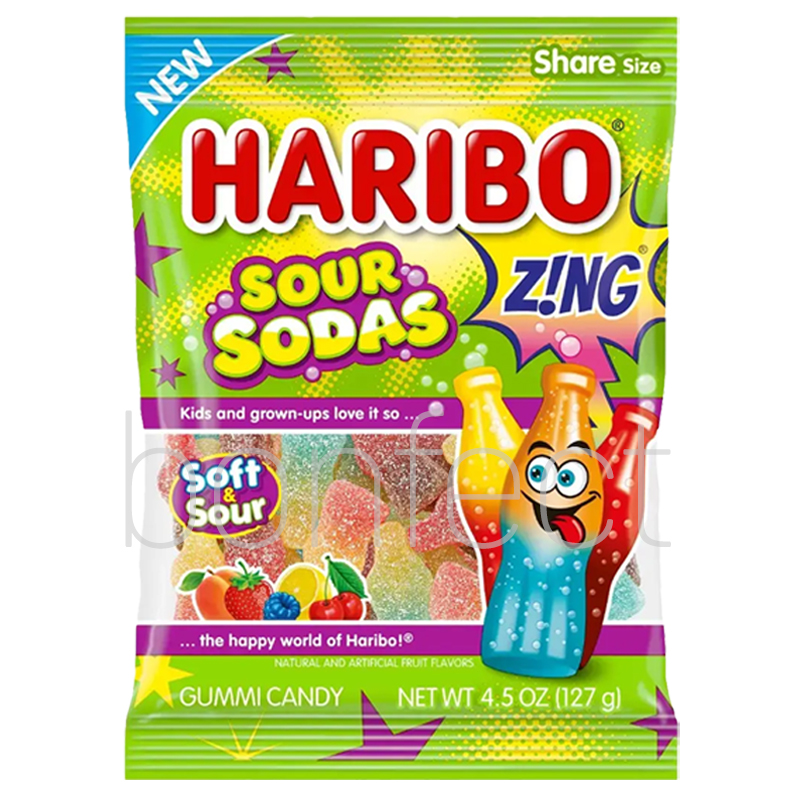 Haribo Zing Sour Bites Bag 127g  12 Pack