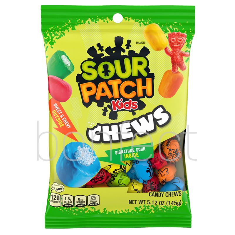 Sour Patch Kids Chews Candy Bag 145g  12 Pack
