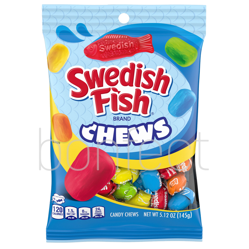 Swedish Fish Chews Assorted Soft  Chewy Candy 145g  12 Pack