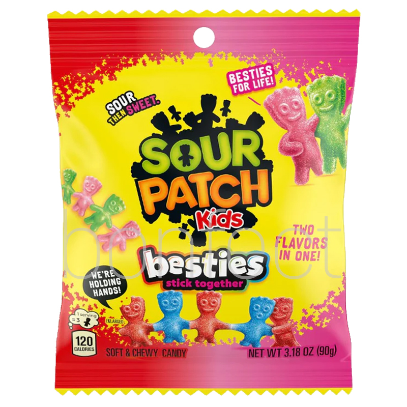 Sour Patch Kids Besties Candy Bag 90g  12 Pack