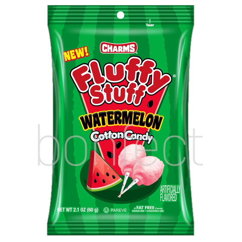 Charms Fluffy Stuff Watermelon Flavored Cotton Candy 60g  24 Pack