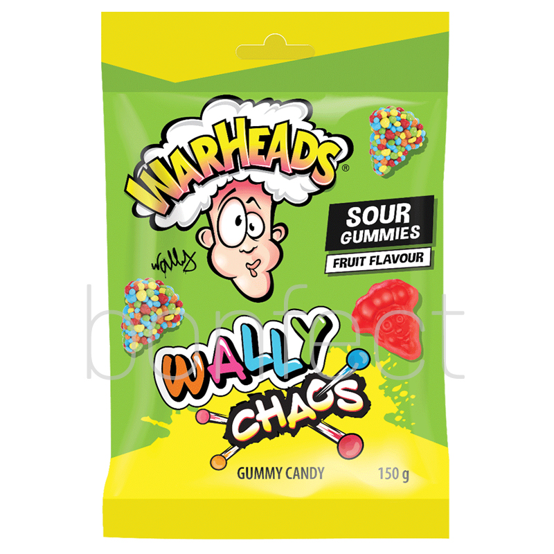 Warheads Wally Chaos Sour Gummy Bag 150g  12 Pack