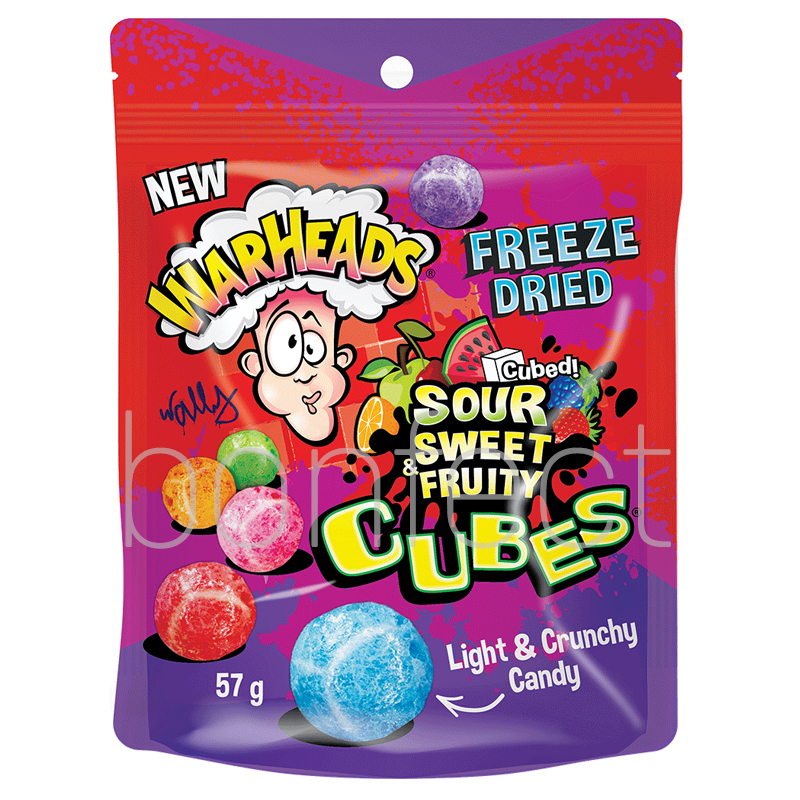 Warheads Freeze Fruit Cube Bag 57g  12 Pack