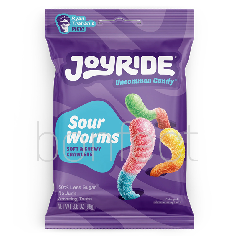 Joyride Sour Gummy Worms Bag 99g  10 Pack